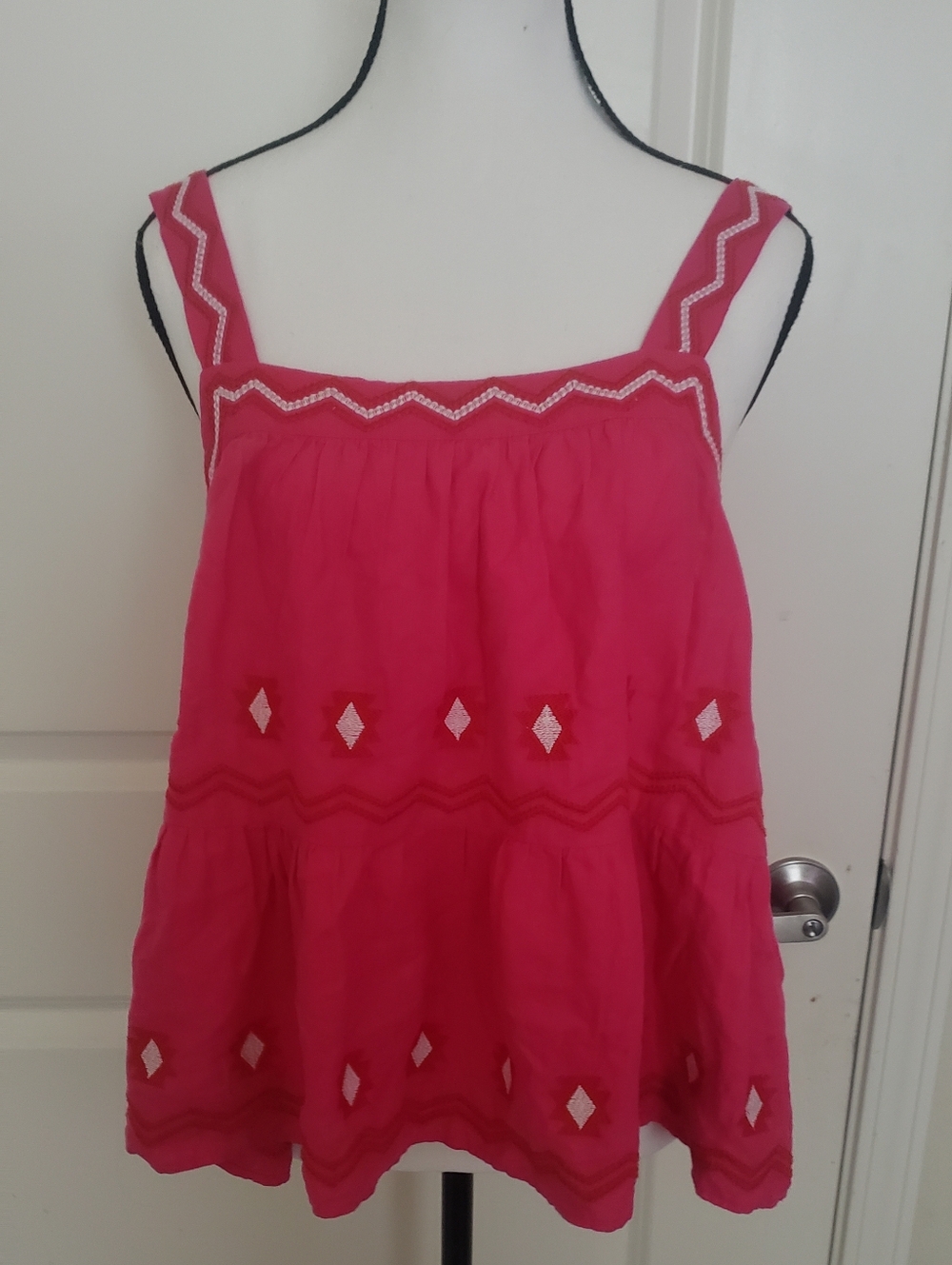 Loft Embroidered Pink Tank Top